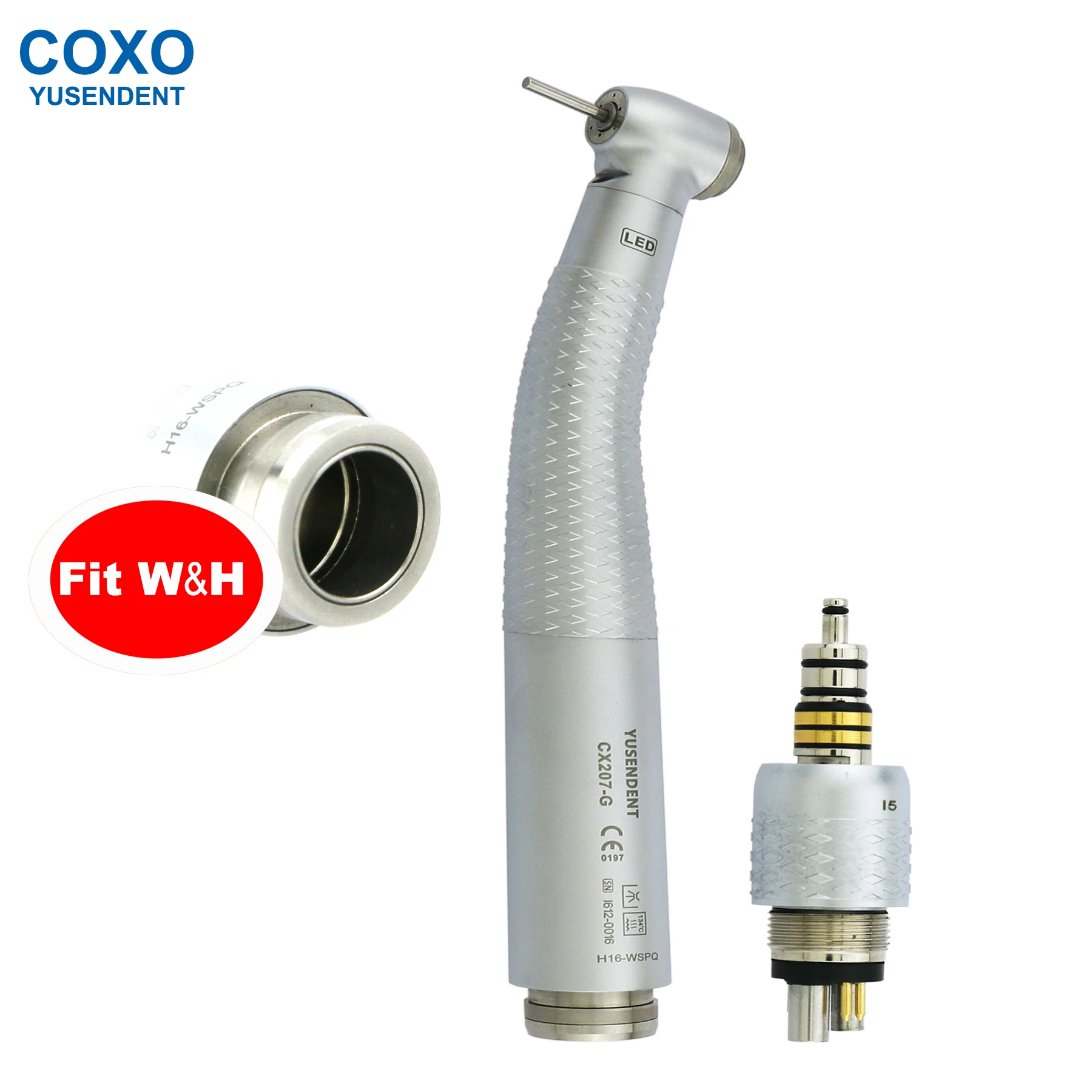 COXO Dental Turbine Fiber Optic High Speed Dental Handpiece With LED Light CX207-G 6 Holes Coupler Fit WH Dentistry Hand Tools
COXO Dental Turbine Fiber Optic High Speed Dental Handpiece With LED Light CX207-G 6 Holes Coupler Fit WH Dentistry Hand Tools