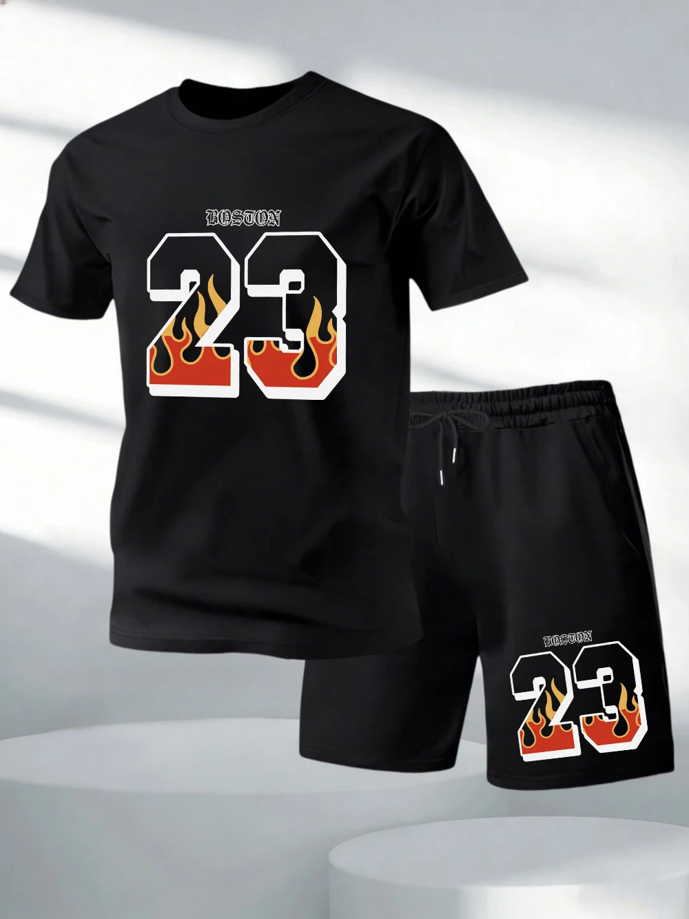 Two Pieces Set Boston Number 23 Fire Printing Cotton T-Shirts Pants Mens O-Neck Oversized Soft Tops High Waisted Pocket Shorts
Two Pieces Set Boston Number 23 Fire Printing Cotton T-Shirts Pants Mens O-Neck Oversized Soft Tops High Waisted Pocket Shorts