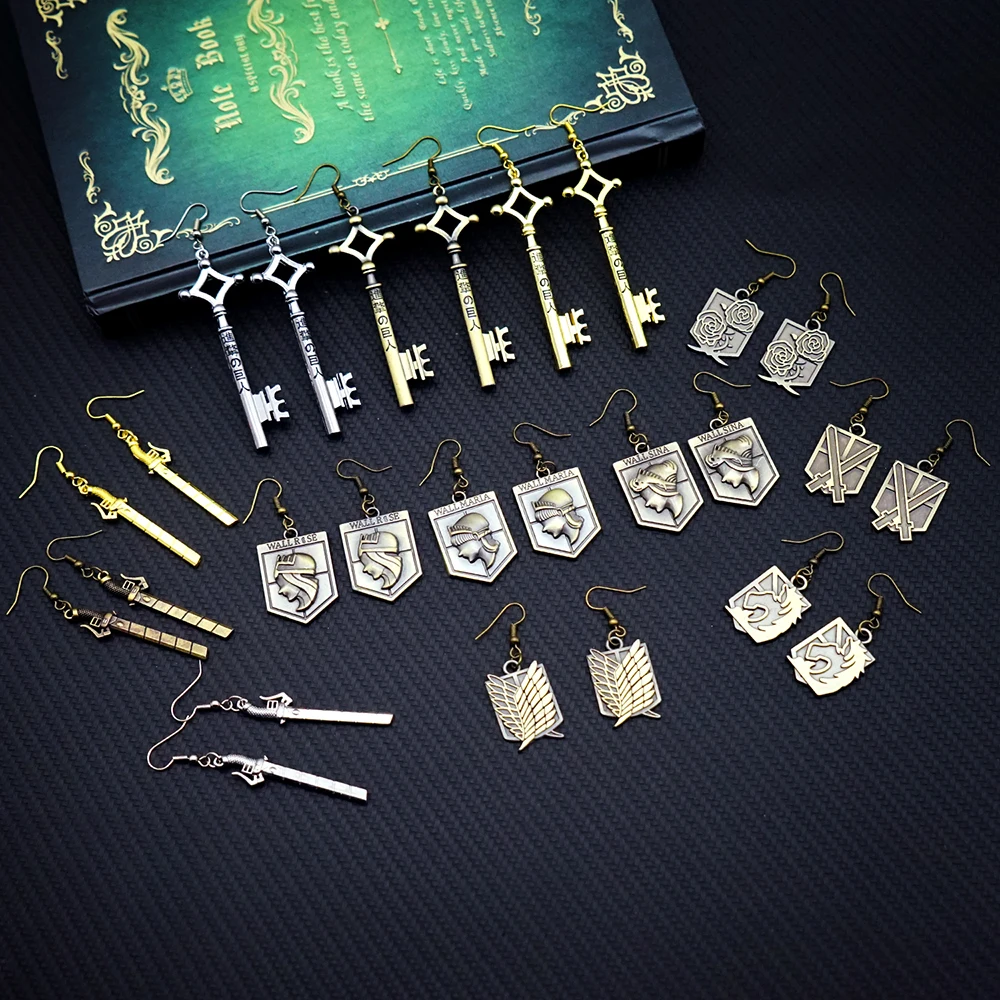 Attack On Titan Earrings for Women Men Wings of Liberty Anime Metal Brincos Fashion Jewelry Drop Clip On Earring Charm Gift
Attack On Titan Earrings for Women Men Wings of Liberty Anime Metal Brincos Fashion Jewelry Drop Clip On Earring Charm Gift
