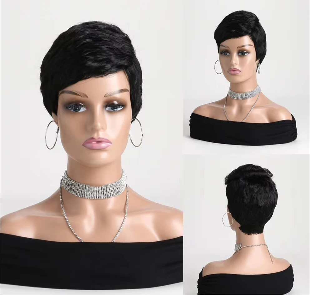 Synthetic Short Pixie Cut Wig Layered Curly Black Wigs with Bangs for Women Daily Wig Breathable Fake Hair
Synthetic Short Pixie Cut Wig Layered Curly Black Wigs with Bangs for Women Daily Wig Breathable Fake Hair
