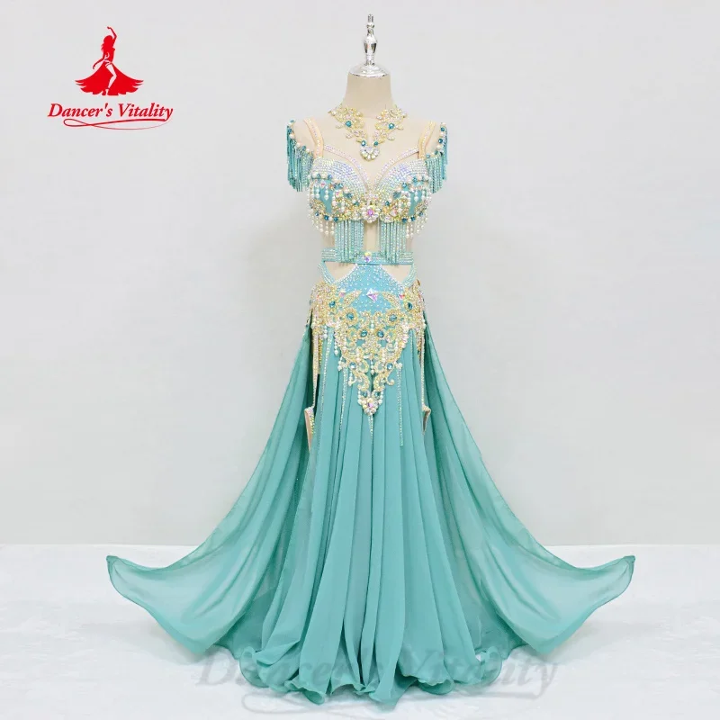 Belly Dancing Outfit Women Customized Pearl Tassel Bra+Luxury Diamond Split Long Skirt 2pcs Oriental Dance Performance Costumes
Belly Dancing Outfit Women Customized Pearl Tassel Bra+Luxury Diamond Split Long Skirt 2pcs Oriental Dance Performance Costumes