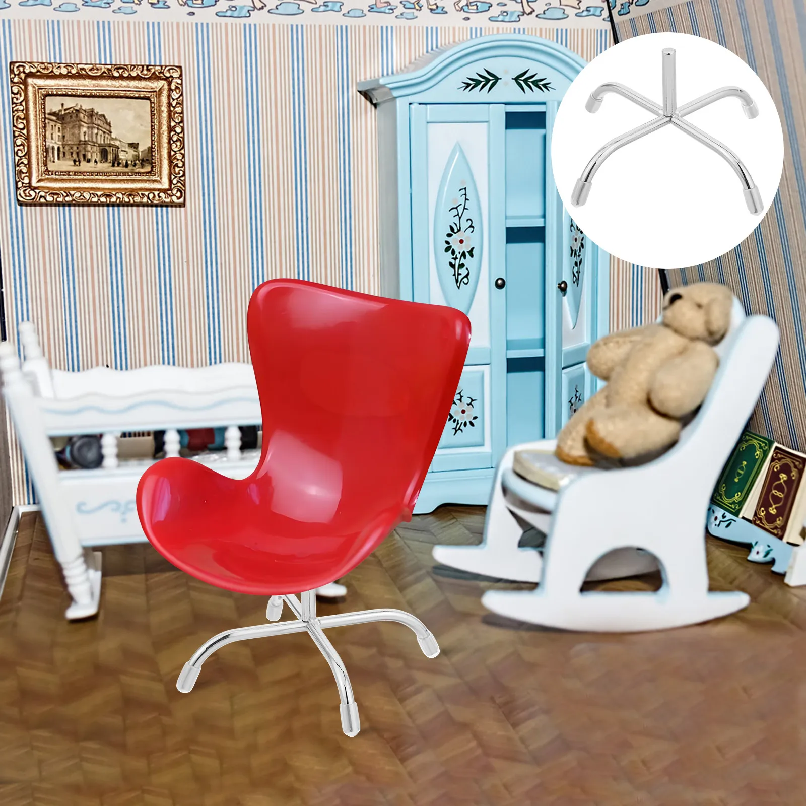 Miniature Chair Base Mini Metal Swivel Office Chair Legs Replacement 1:6 Scale Dollhouse Furniture Accessories Silver
Miniature Chair Base Mini Metal Swivel Office Chair Legs Replacement 1:6 Scale Dollhouse Furniture Accessories Silver