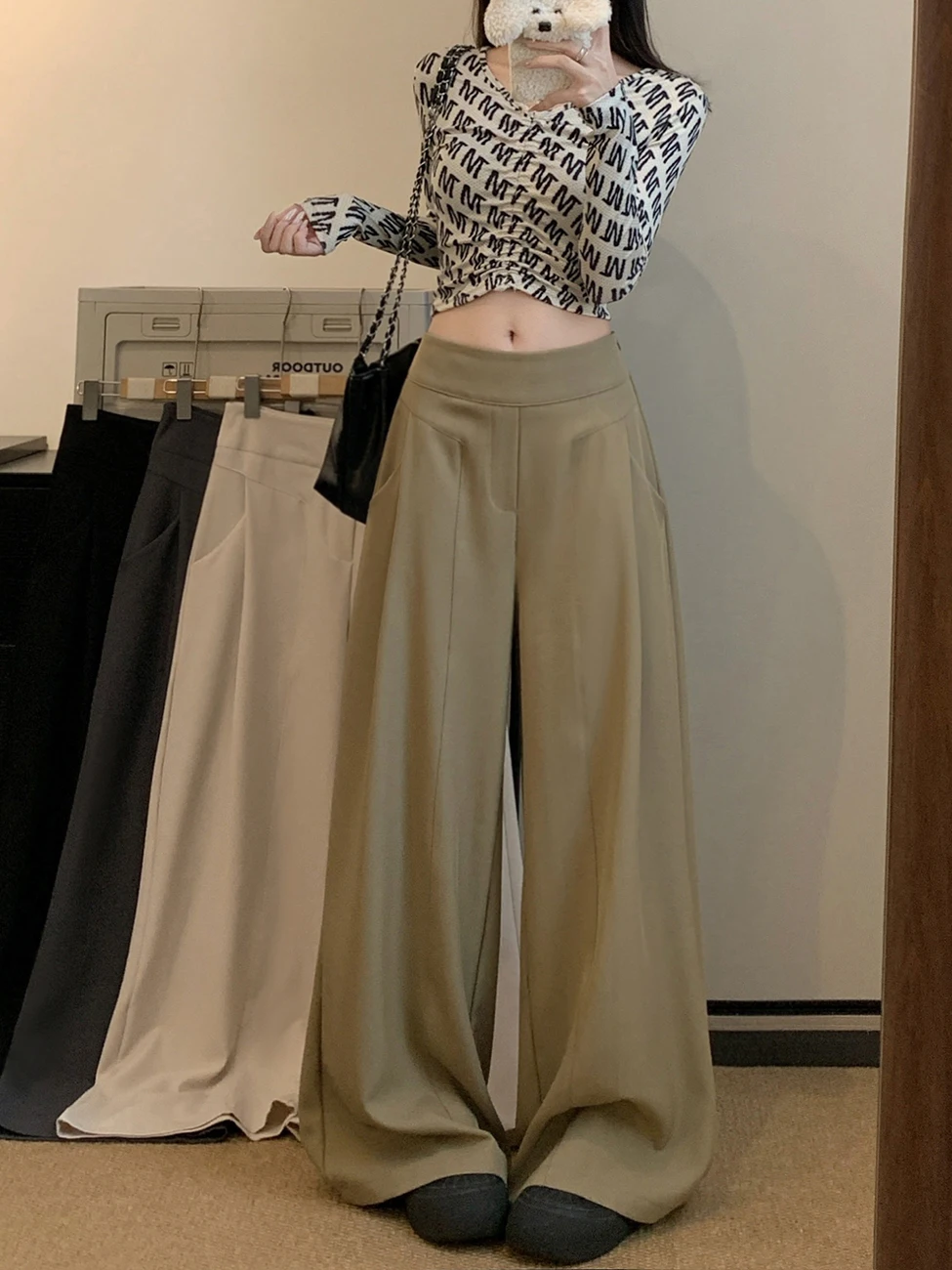 Elegant Pure Color High Waist Floor-Length Casual Pants Women's Summer Versatile Loose Drapey Wide Leg Pants
Elegant Pure Color High Waist Floor-Length Casual Pants Women's Summer Versatile Loose Drapey Wide Leg Pants