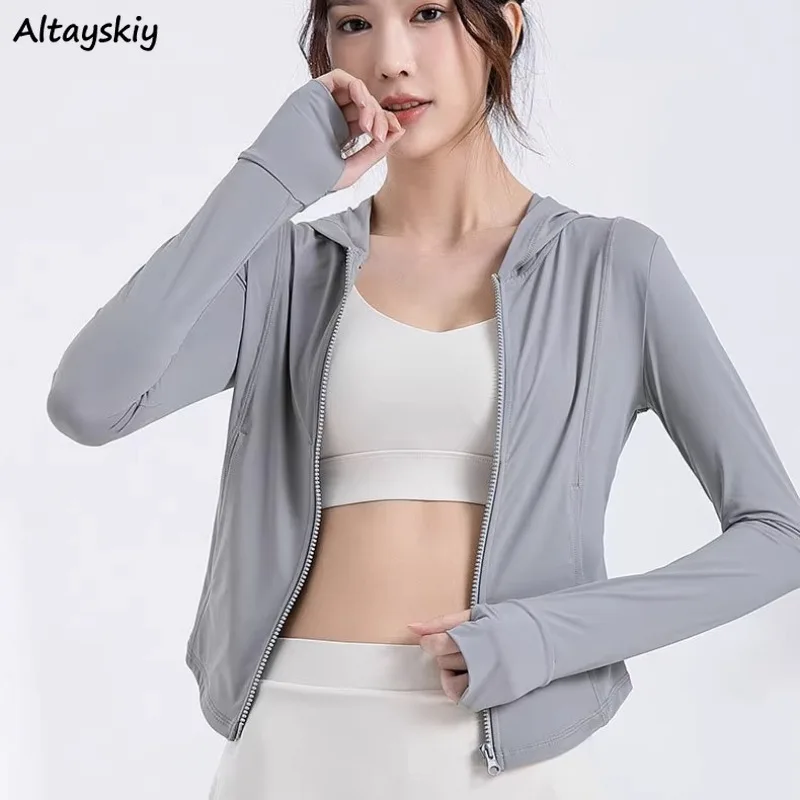 Summer Jackets for Women Skinny Long Sleeve Thin Sun-proof Design Hooded Young All-match Korean Style Fashion Comfortable Ins
Summer Jackets for Women Skinny Long Sleeve Thin Sun-proof Design Hooded Young All-match Korean Style Fashion Comfortable Ins