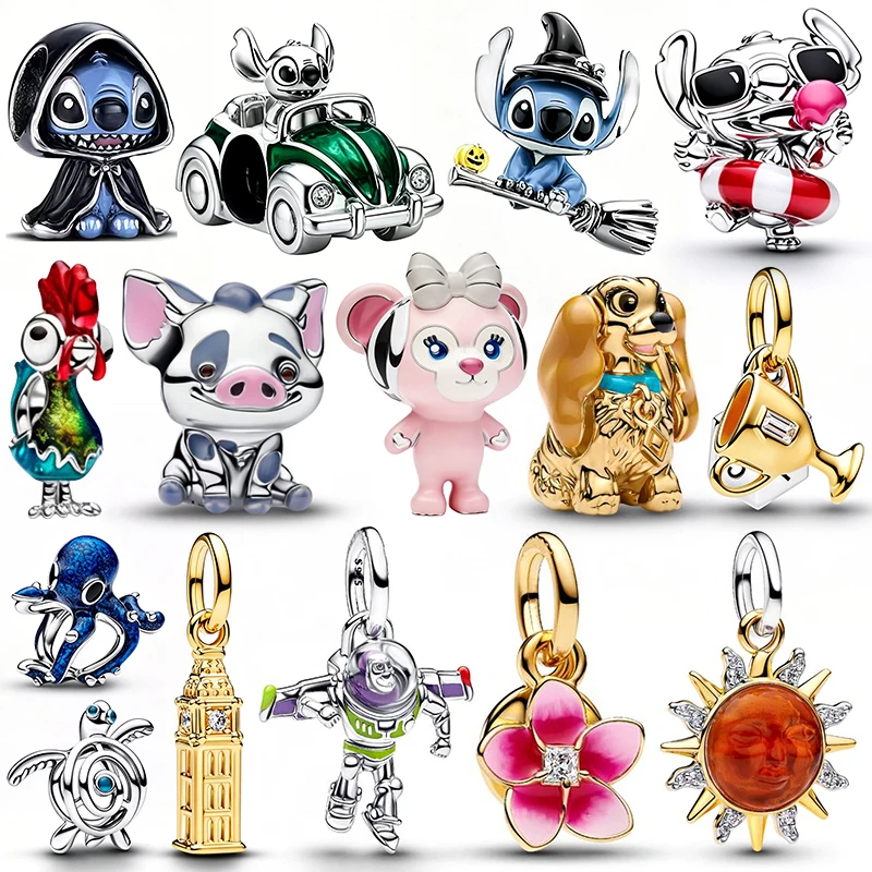 925 Sterling Silver Disney Stitch Summer Themed Charm Beads Fits 3mm Bracelet Necklace For Women Pendant Luxury DIY Fine Jewelry
925 Sterling Silver Disney Stitch Summer Themed Charm Beads Fits 3mm Bracelet Necklace For Women Pendant Luxury DIY Fine Jewelry