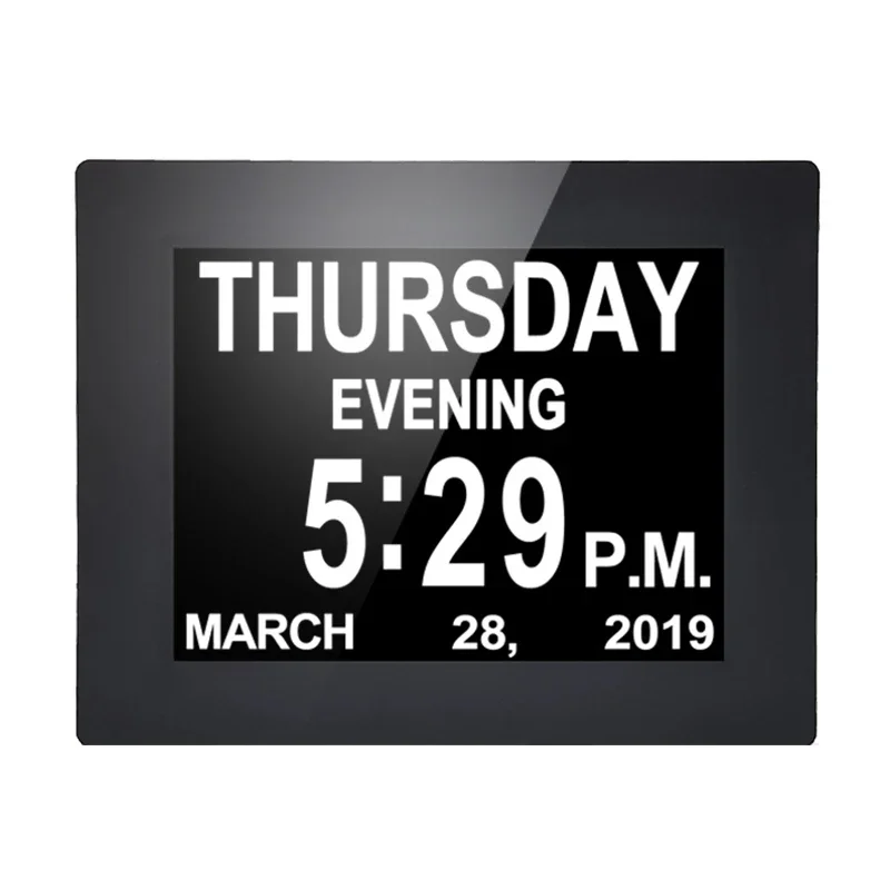 8 Inch Dementia Clock,Large Display Digital Calendar Day Clock for Vision Impaired Elderly Memory Loss