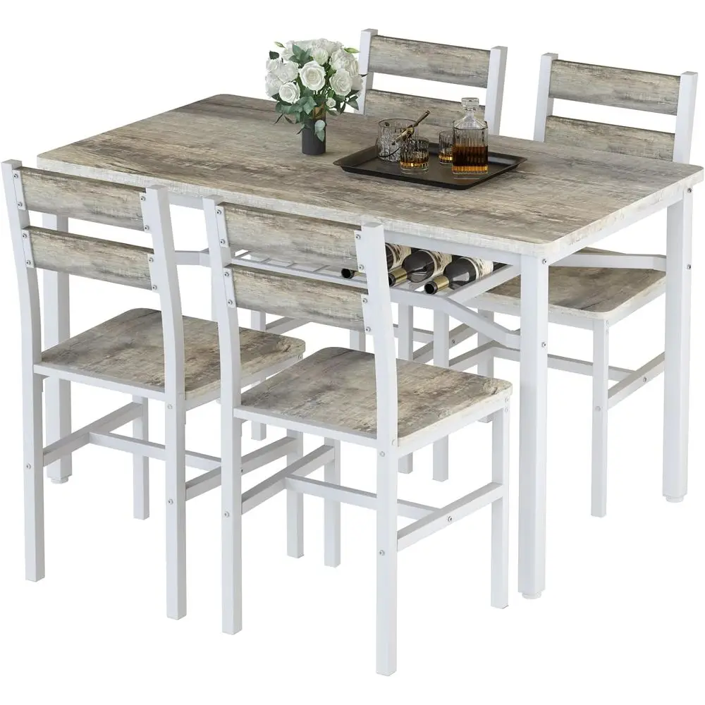 4-Piece Wooden Dining Set with Storage for Kitchen, Space-Saving Breakfast Nook
4-Piece Wooden Dining Set with Storage for Kitchen, Space-Saving Breakfast Nook