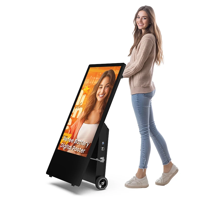 Portable Outdoor IP65 Waterproof Battery Powered High Brightness Movable Advertising Board Media Player ADs Display
Portable Outdoor IP65 Waterproof Battery Powered High Brightness Movable Advertising Board Media Player ADs Display