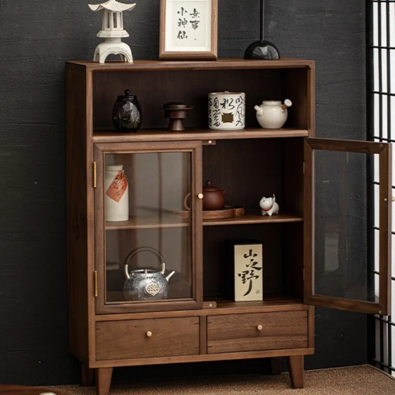 Storage cabinet with drawers Pure solid wood Simple walnut locker set
Storage cabinet with drawers Pure solid wood Simple walnut locker set