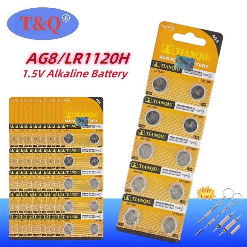 TIANQIU ag8 battery 1.5V Li-ion Button Coin Cell Batteries LR1120 391 SR1120 191 LR55 Toys Remote Camera Watch Battery
TIANQIU ag8 battery 1.5V Li-ion Button Coin Cell Batteries LR1120 391 SR1120 191 LR55 Toys Remote Camera Watch Battery