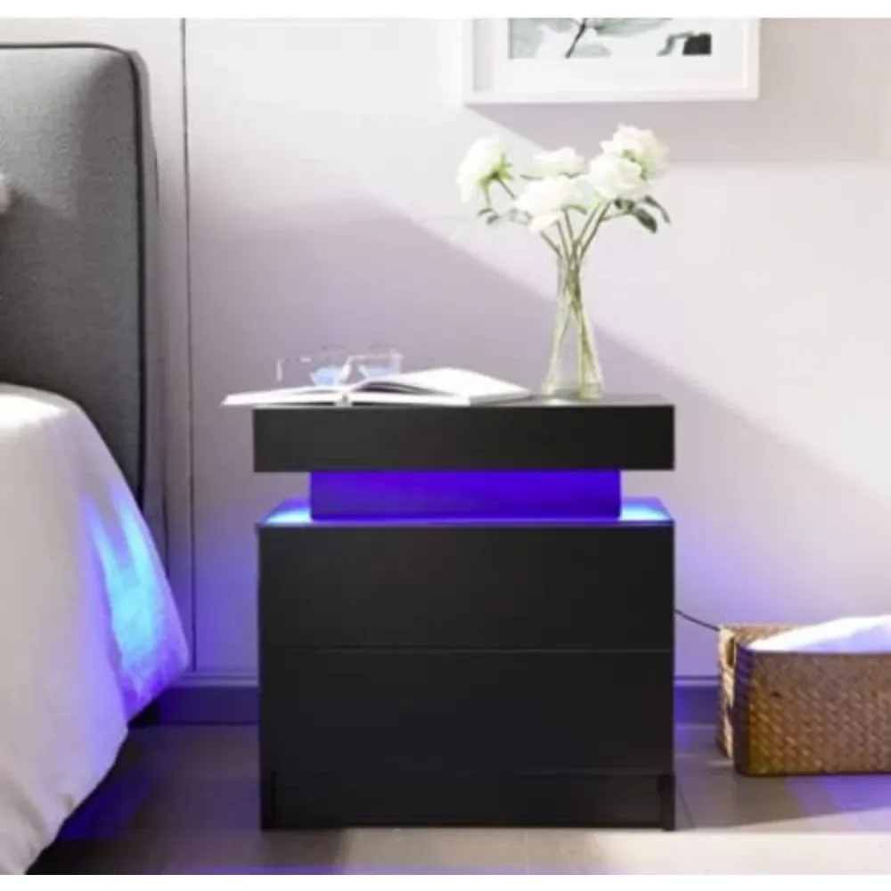 I-aplus Bedside Table with 2 Drawers, LED Nightstand Wooden Cabinet Unit with Lights for Bedroom, Living Room, Multiple Color
I-aplus Bedside Table with 2 Drawers, LED Nightstand Wooden Cabinet Unit with Lights for Bedroom, Living Room, Multiple Color