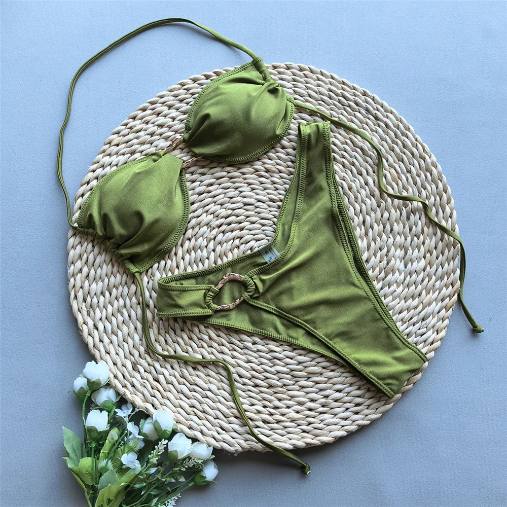 String Solid Green Swimwears Metal Ring Sexy Bikini Swimsuit Women 2025 Summer Brazilian Bikinis Sets Bathing Suit Biquinis
String Solid Green Swimwears Metal Ring Sexy Bikini Swimsuit Women 2025 Summer Brazilian Bikinis Sets Bathing Suit Biquinis