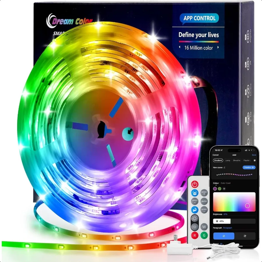 Светодиодные фонари для спальни 6,6 футов Smart RGB + IC Светодиодные ленты с дистанционным управлением через приложение Синхронизация музыки Изменение цвета Гибкая светодиодная подсветка
Светодиодные фонари для спальни 6,6 футов Smart RGB + IC Светодиодные ленты с дистанционным управлением через приложение Синхронизация музыки Изменение цвета Гибкая светодиодная подсветка