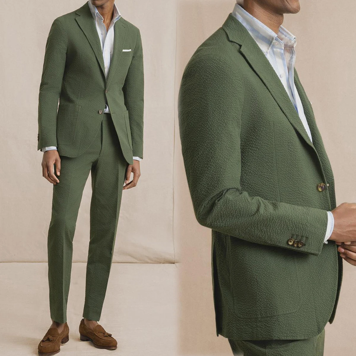 New Men's Suit 2 Pieces Blazer Pants Single Breasted Peaked Lapel Business Dark Green Tuxedo Formal Wedding Groom Costume Homme
New Men's Suit 2 Pieces Blazer Pants Single Breasted Peaked Lapel Business Dark Green Tuxedo Formal Wedding Groom Costume Homme