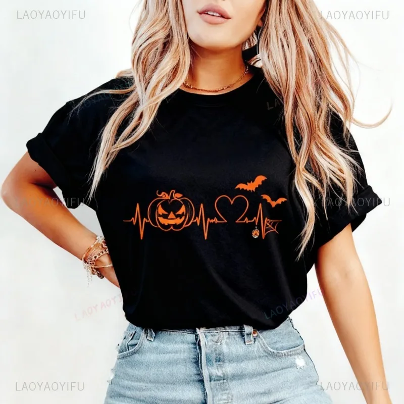 Halloween Pumpkin Heartbeat T-Shirt Women's Clothing Vintage T-Shirt Casual Summer Shirt Funny Pattern T-Shirts Streetwear
Halloween Pumpkin Heartbeat T-Shirt Women's Clothing Vintage T-Shirt Casual Summer Shirt Funny Pattern T-Shirts Streetwear