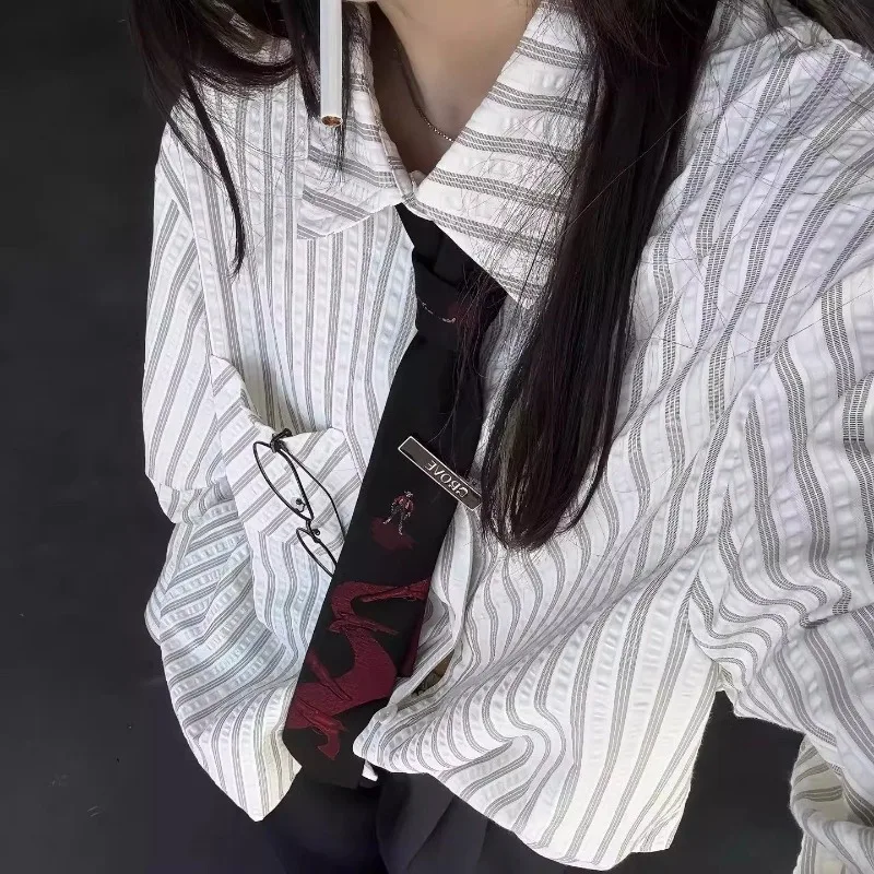 Deeptown Vintage Striped Women Blouses White Oversized Harajuku Long Sleeve Casual Shirts Retro Boyfriend Style Basic Shirts
Deeptown Vintage Striped Women Blouses White Oversized Harajuku Long Sleeve Casual Shirts Retro Boyfriend Style Basic Shirts