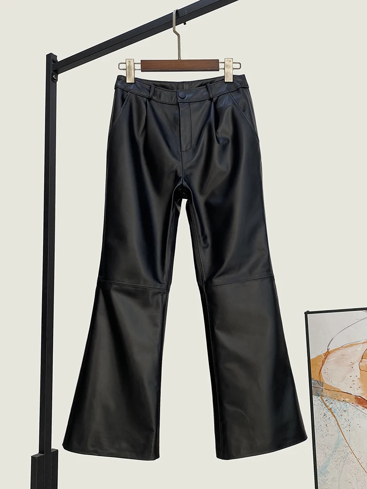 Winter New Top Layer Sheepskin Cropped Pants Flared Korean Style High Quality Genuine Real Leather Bootcut Trousers Women
Winter New Top Layer Sheepskin Cropped Pants Flared Korean Style High Quality Genuine Real Leather Bootcut Trousers Women