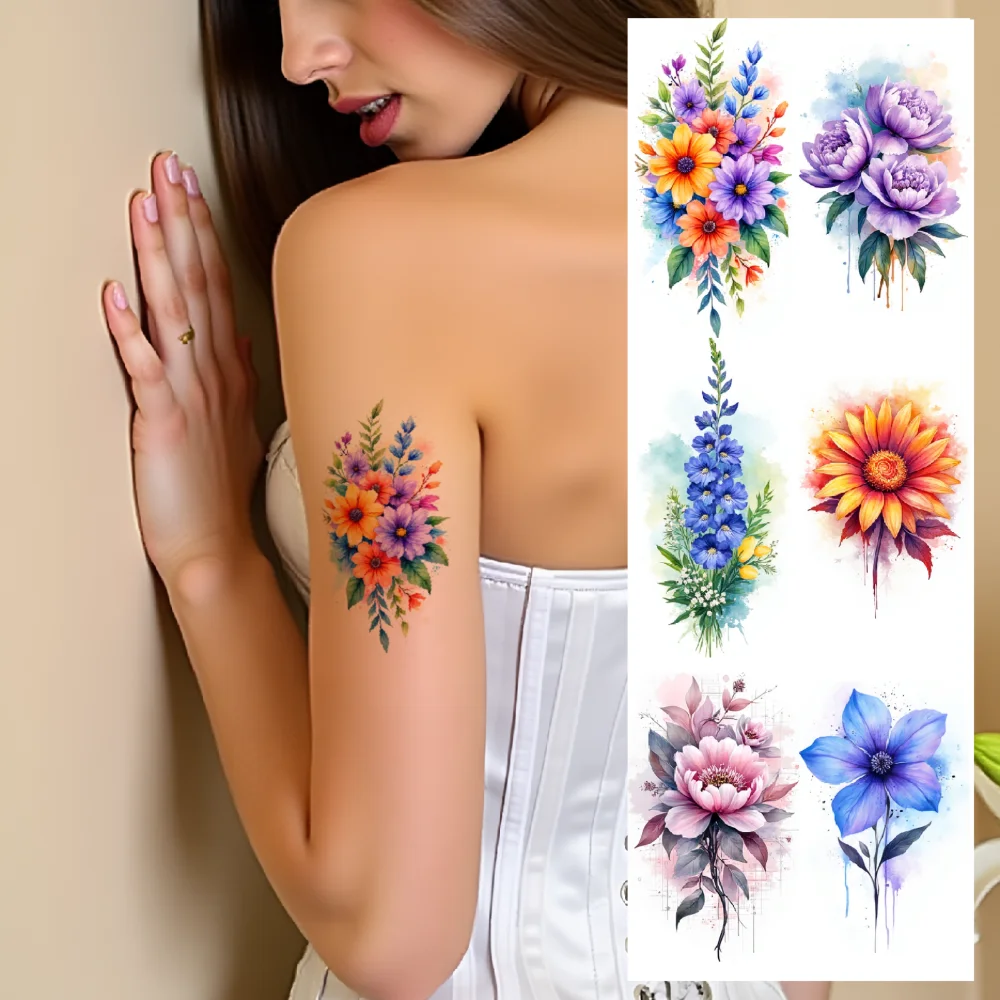 9pcs Temporary Tattoo Waterproof Long-lasting Body Stickers Purple Tulips Orchid Red For Arms Cheeks Girls
9pcs Temporary Tattoo Waterproof Long-lasting Body Stickers Purple Tulips Orchid Red For Arms Cheeks Girls