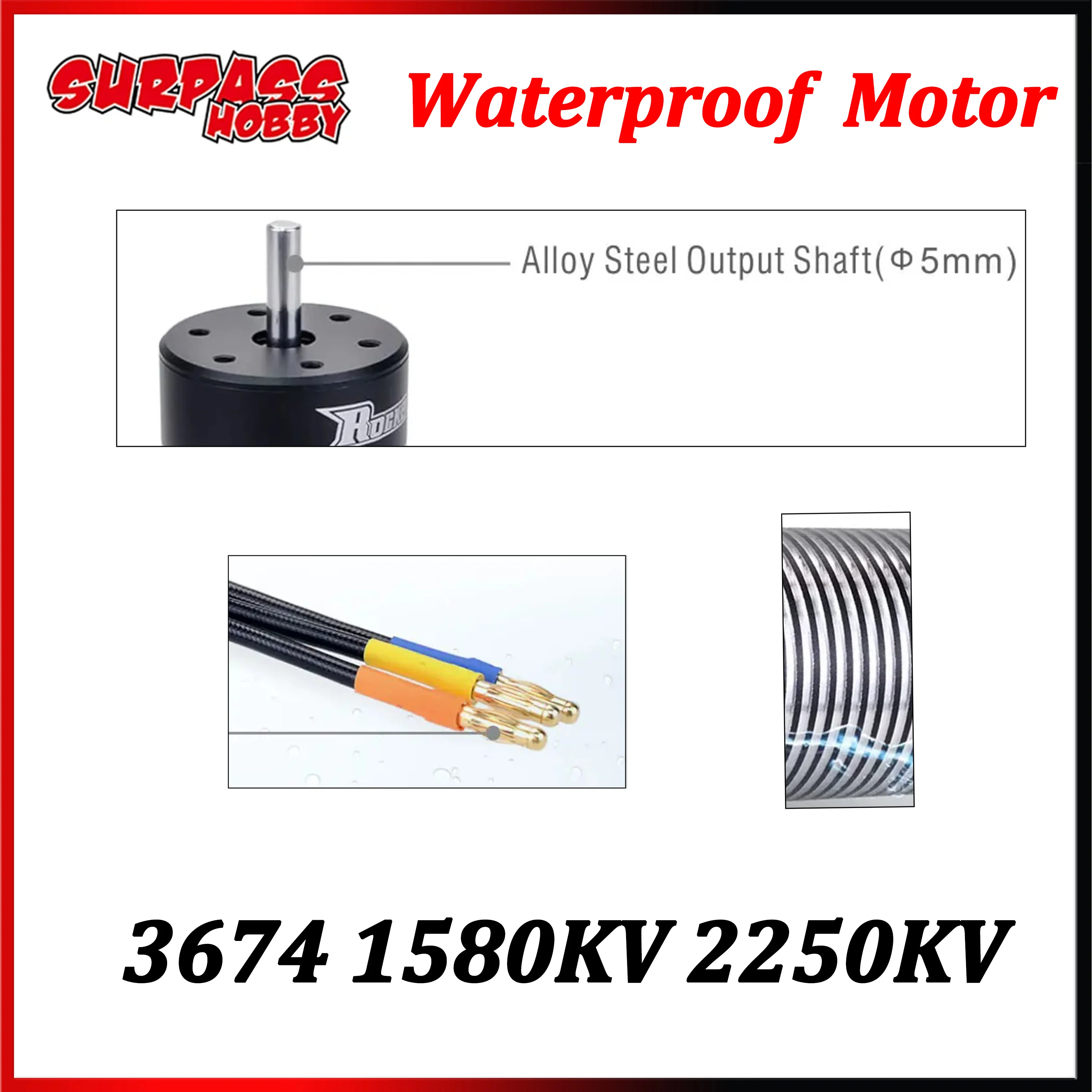 Surpass Hobby Rocket 3674 Brushless Sensorless Waterproof Motor 2250KV 1580KV 5mm Shaft for 1/10 RC Car Truck Axial SCX10 Wltoys
Surpass Hobby Rocket 3674 Brushless Sensorless Waterproof Motor 2250KV 1580KV 5mm Shaft for 1/10 RC Car Truck Axial SCX10 Wltoys