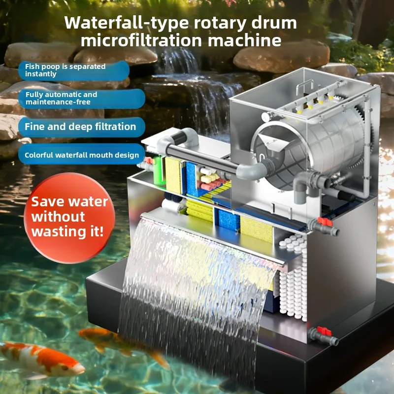 Fish pond filter rotary drum microfiltration machine aquaculture water circulation purification system automatic backwash
Fish pond filter rotary drum microfiltration machine aquaculture water circulation purification system automatic backwash