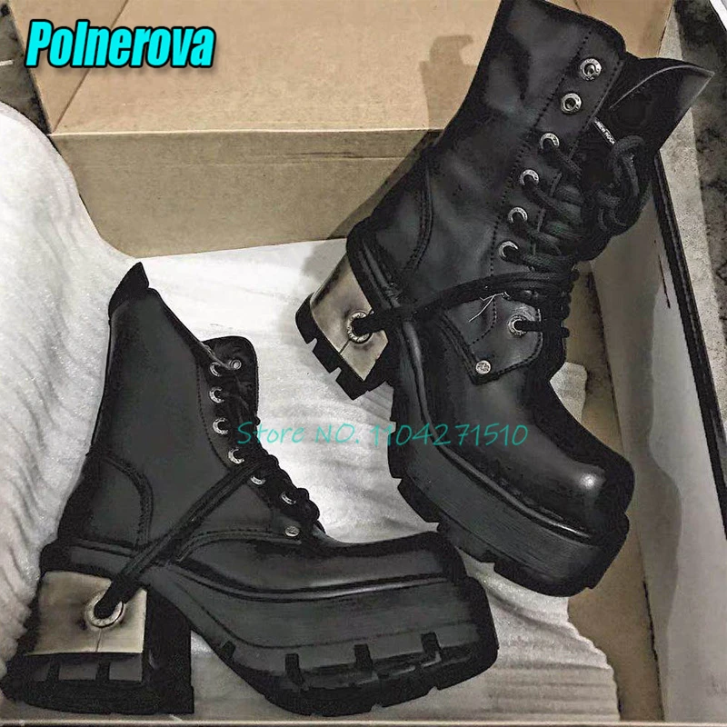 Metal Decor Chunky Heel Thick Soled Motorcycle Boots Street Style Round Toe Platform High Heels Short Boots Retro Women Shoes
Metal Decor Chunky Heel Thick Soled Motorcycle Boots Street Style Round Toe Platform High Heels Short Boots Retro Women Shoes