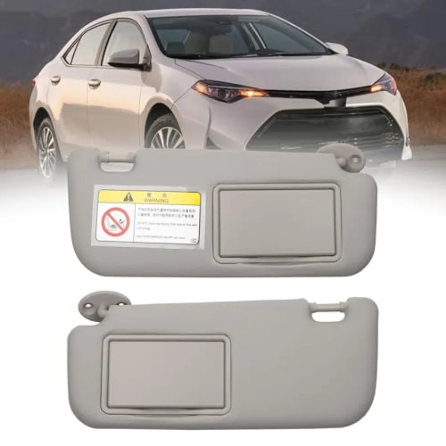 Sun Visor Sun Shade with Vanity Mirror Compatible with Toyota Corolla 2014 2015 2016 2017 2018 Replace# 74320-02B50-B0 74310-02
Sun Visor Sun Shade with Vanity Mirror Compatible with Toyota Corolla 2014 2015 2016 2017 2018 Replace# 74320-02B50-B0 74310-02