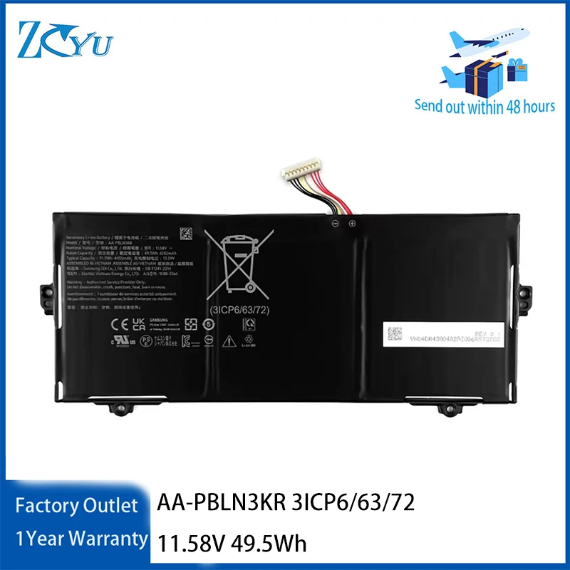 AA-PBLN3KR 3ICP6/63/72 Battery For Samsung Laptop 11.58V 49.5Wh
AA-PBLN3KR 3ICP6/63/72 Battery For Samsung Laptop 11.58V 49.5Wh