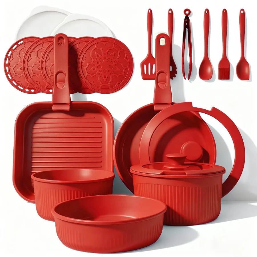 23pcs Pots and Pans Non Stick, Cookware Sets Detachable Handle, Induction Kitchen Pots and Pans, NonStick Cooking Set, Oven/Dis
23pcs Pots and Pans Non Stick, Cookware Sets Detachable Handle, Induction Kitchen Pots and Pans, NonStick Cooking Set, Oven/Dis