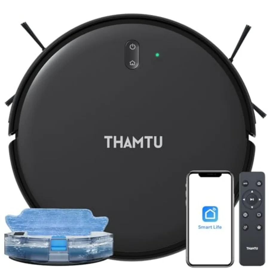 Robot Vacuum and Mop Combo for hard floors low-pile carpets, ABS plastic, black, strong suction + auto-charging + scheduling +
Robot Vacuum and Mop Combo for hard floors low-pile carpets, ABS plastic, black, strong suction + auto-charging + scheduling +