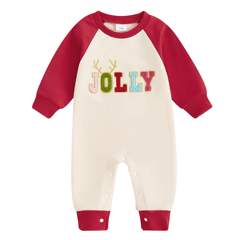 Toddler Baby Sweatshirt Romper Casual Christmas Letter Embroidery Long Sleeve Jumpsuit for Newborn Girl Boy Cute Clothes
Toddler Baby Sweatshirt Romper Casual Christmas Letter Embroidery Long Sleeve Jumpsuit for Newborn Girl Boy Cute Clothes