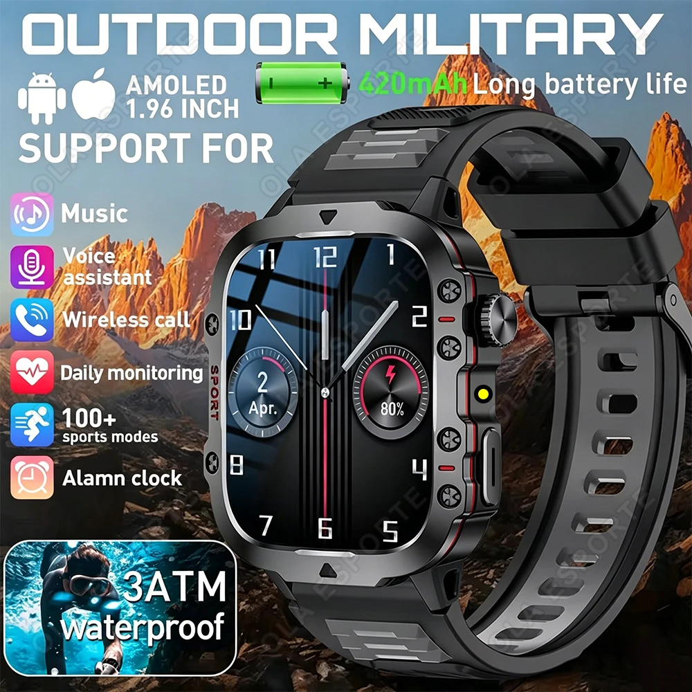 Military Smart Watch Men Outdoor Sports 3ATM Waterproof Blood Oxygen Bluetooth Call Watches Men Smartwatch For Android New HW12
Military Smart Watch Men Outdoor Sports 3ATM Waterproof Blood Oxygen Bluetooth Call Watches Men Smartwatch For Android New HW12