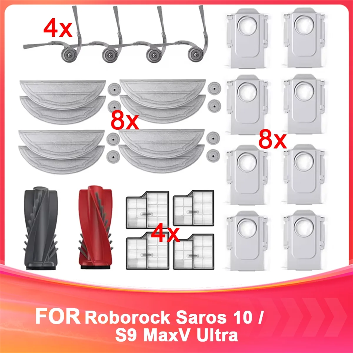 ABAB для Saros 10/S9 MaxV Ultra, аксессуары, основной ролик, боковая щетка, фильтр Hepa, швабра, тканевый мешок для пыли, детали для чистки
ABAB для Saros 10/S9 MaxV Ultra, аксессуары, основной ролик, боковая щетка, фильтр Hepa, швабра, тканевый мешок для пыли, детали для чистки
