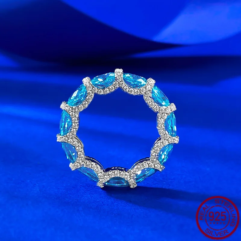 New S925 Silver Full Diamond Sea Blue Treasure 4 * 6 Elliptical Pigeon Egg Ring Mingyuan Rich Lady Wedding Jewelry
New S925 Silver Full Diamond Sea Blue Treasure 4 * 6 Elliptical Pigeon Egg Ring Mingyuan Rich Lady Wedding Jewelry