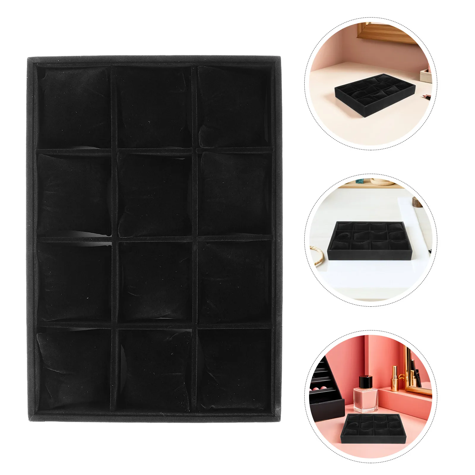 2Pcs Black Jewelry Organizer Tray 12 Grids Soft Surface Watch Bracelet Holder Display Box for Dresser Desk Living Room Office
2Pcs Black Jewelry Organizer Tray 12 Grids Soft Surface Watch Bracelet Holder Display Box for Dresser Desk Living Room Office