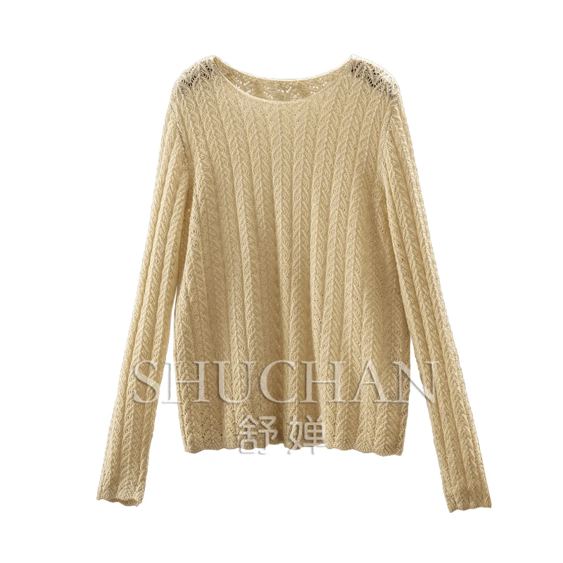 Lazy Loose and Thin Wool Hollow Out Knitted Sweater Women 2Z98 T Shirt Women Long Sleeve Top Summer 2025
Lazy Loose and Thin Wool Hollow Out Knitted Sweater Women 2Z98 T Shirt Women Long Sleeve Top Summer 2025
