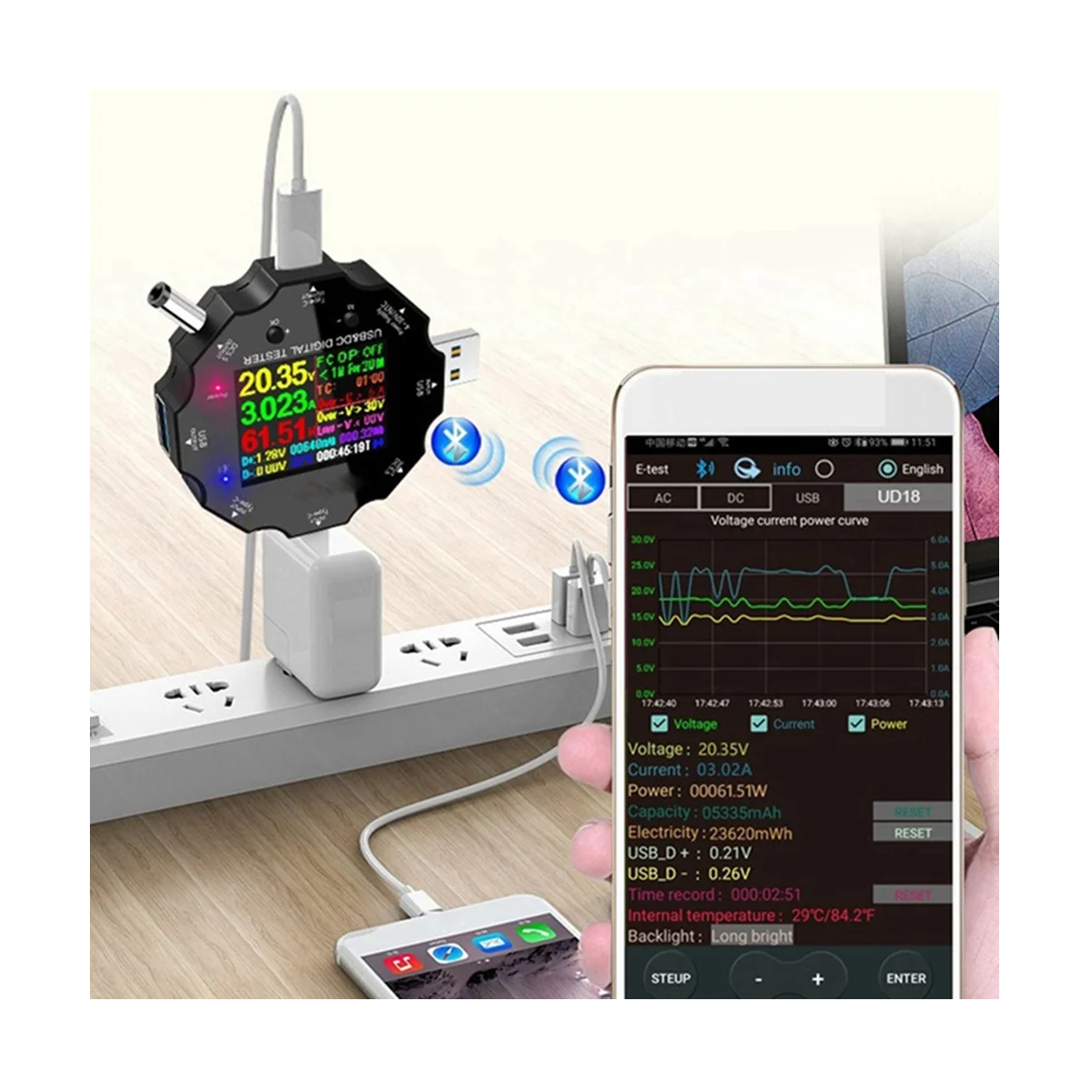 WiFi Tuya Fast Charge Tester USB Voltage Ammeter Type-C PD Mobile Phone Charger Tester Digital Voltage Ammeter
WiFi Tuya Fast Charge Tester USB Voltage Ammeter Type-C PD Mobile Phone Charger Tester Digital Voltage Ammeter