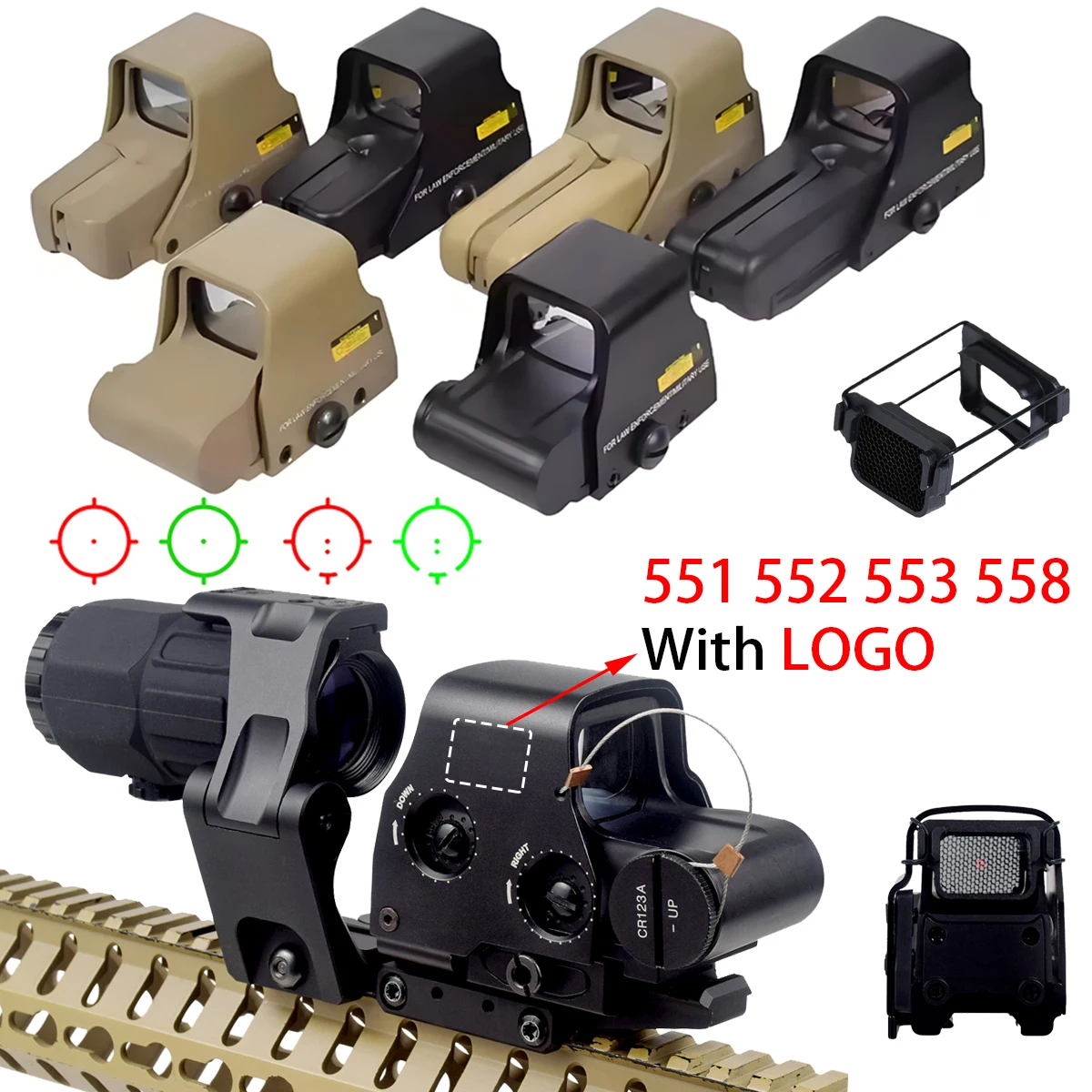 Riflescope 551 552 553 558 Green Red Dot Sight Reflex Optics Holographic IMBEL Gun Rifle Scope For 20mm Rail MD-97 Taurus AR15
Riflescope 551 552 553 558 Green Red Dot Sight Reflex Optics Holographic IMBEL Gun Rifle Scope For 20mm Rail MD-97 Taurus AR15