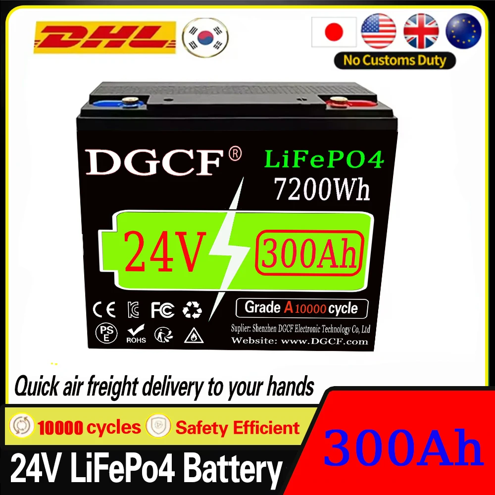 24V 12000Wh 500Ah LiFePO4 Lithium Battery, Built-in 200A BMS, Rechargeable Battery, for RV/Camper, Solar, Marine, Overland/V
24V 12000Wh 500Ah LiFePO4 Lithium Battery, Built-in 200A BMS, Rechargeable Battery, for RV/Camper, Solar, Marine, Overland/V