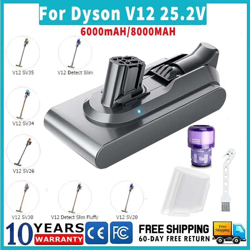 25.2V 6000mAh for Dyson V12 Battery Rechargeable Battery for Dyson SV20 SV34 SV35 Absolute V12 Fluffy cyclone V12 Vacuum Cleaner
25.2V 6000mAh for Dyson V12 Battery Rechargeable Battery for Dyson SV20 SV34 SV35 Absolute V12 Fluffy cyclone V12 Vacuum Cleaner