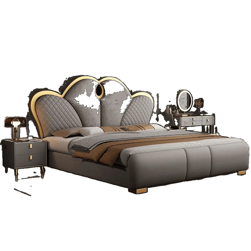 European minimalist soft leather luxury bed high-end light luxury main modern simple double bed
European minimalist soft leather luxury bed high-end light luxury main modern simple double bed