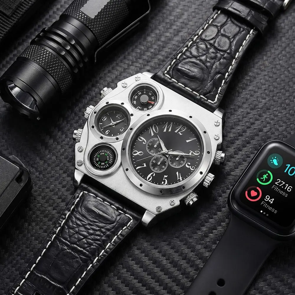 PU Leather Strap Big Face Watches Leather Strap Large Dial Quartz Watch Luminous Compass Decoration Sport Wristwatch Casual Wear
PU Leather Strap Big Face Watches Leather Strap Large Dial Quartz Watch Luminous Compass Decoration Sport Wristwatch Casual Wear
