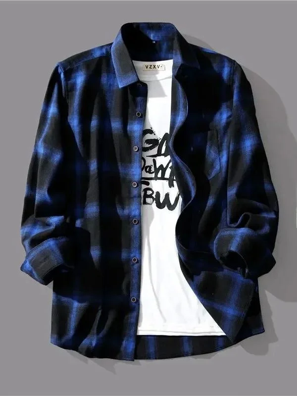 Loose Long Sve Men's irt Jaet Cheered Pattern Casual Sle Autumn Wear Button Closure Collar Regular Fit 
Loose Long Sve Men's irt Jaet Cheered Pattern Casual Sle Autumn Wear Button Closure Collar Regular Fit
