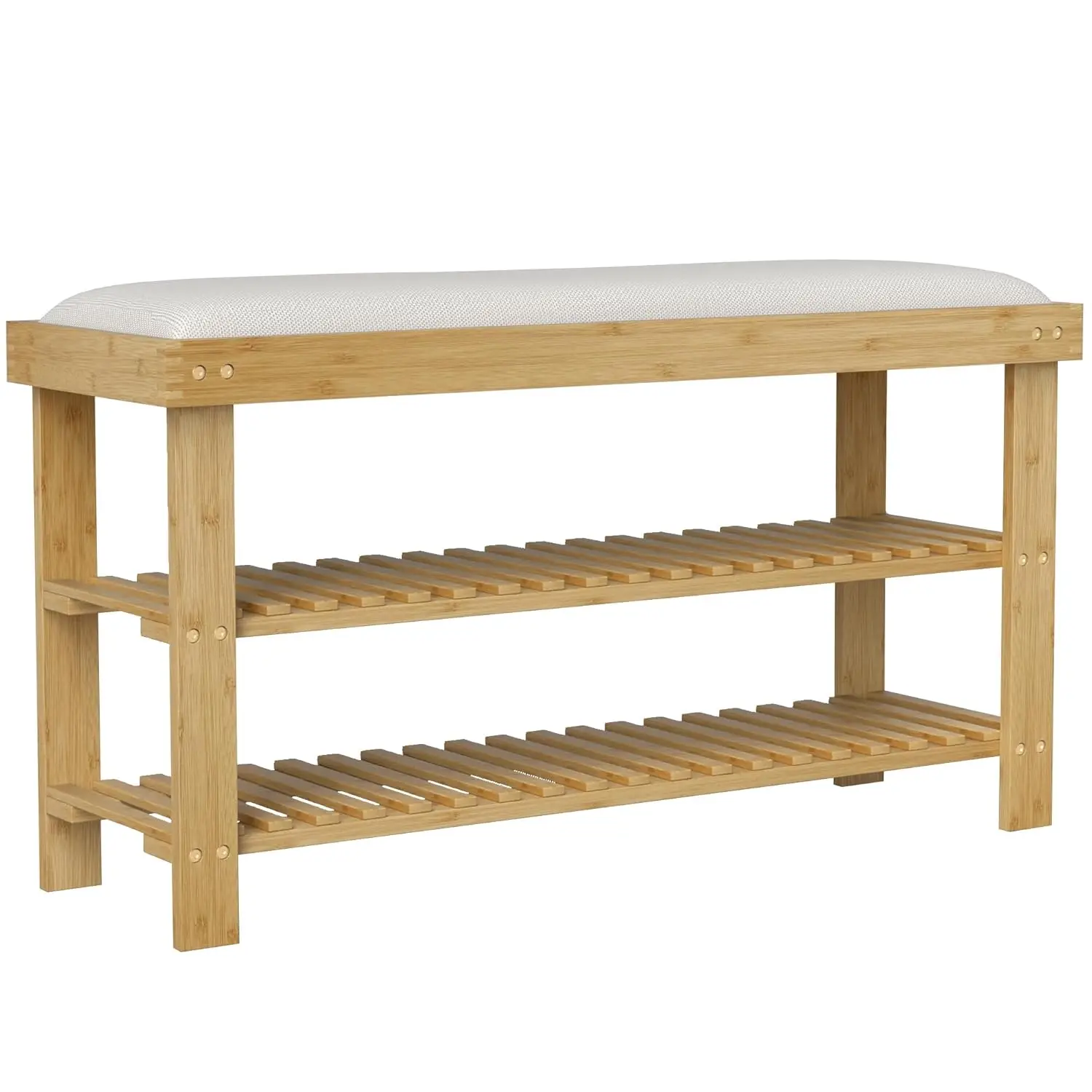 Bamboo Shoe Bench, 3-Tier Entryway Bench with Storage and Cushion, Shoe Organizer for Entryway, Hallway, Holds Up, Customized
Bamboo Shoe Bench, 3-Tier Entryway Bench with Storage and Cushion, Shoe Organizer for Entryway, Hallway, Holds Up, Customized