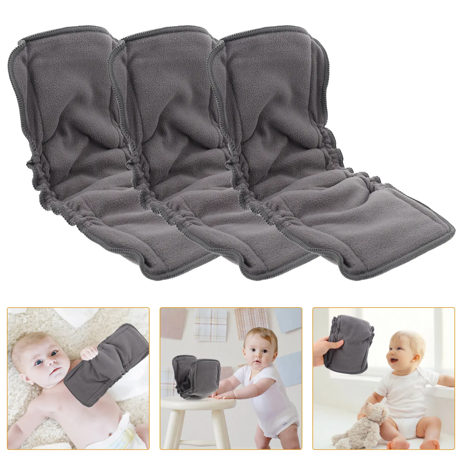 3Pcs Baby Washable Diapers Reusable Bamboo Charcoal Leakproof Soft Breathable Infant Cloth Diaper Inserts Super Absorbing
3Pcs Baby Washable Diapers Reusable Bamboo Charcoal Leakproof Soft Breathable Infant Cloth Diaper Inserts Super Absorbing