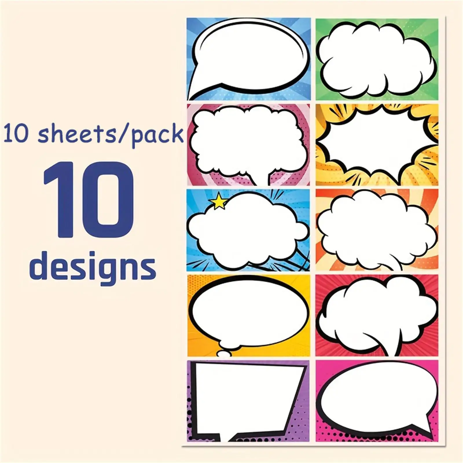 10 Sheets/Pack - 2*3In/5*7.5Cm Cartoon Name Tag Stickers - 10 Unique Designs, Vibrant Colors and Fun Speech Bubbles, Name Stickers, Decorative Stickers for Gift Envelopes and Outer Packaging, Can Be Handwritten
10 Sheets/Pack - 2*3In/5*7.5Cm Cartoon Name Tag Stickers - 10 Unique Designs, Vibrant Colors and Fun Speech Bubbles, Name Stickers, Decorative Stickers for Gift Envelopes and Outer Packaging, Can Be Handwritten