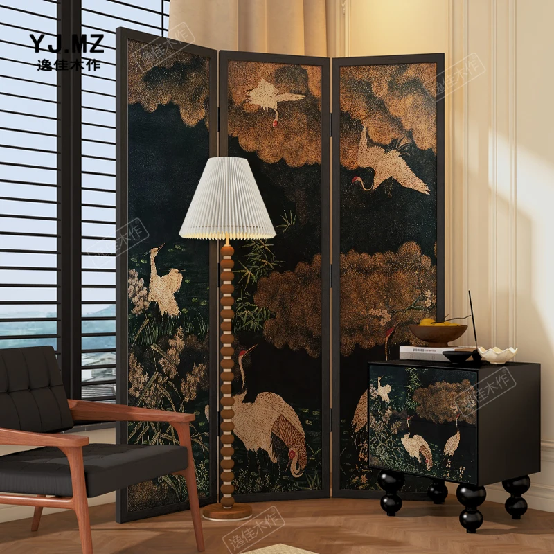 LXMedieval style crane solid wood screen partition living room folding baffle
LXMedieval style crane solid wood screen partition living room folding baffle
