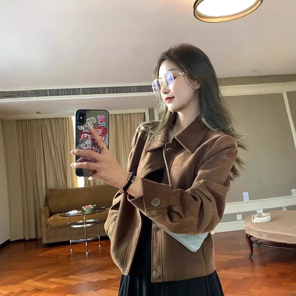 Women Jackets Short Solid Coats Pocket Turn Down Collar Long Sleeves Single Breasted Loose Casual Office Lady 2026 Spring Autumn
Women Jackets Short Solid Coats Pocket Turn Down Collar Long Sleeves Single Breasted Loose Casual Office Lady 2026 Spring Autumn