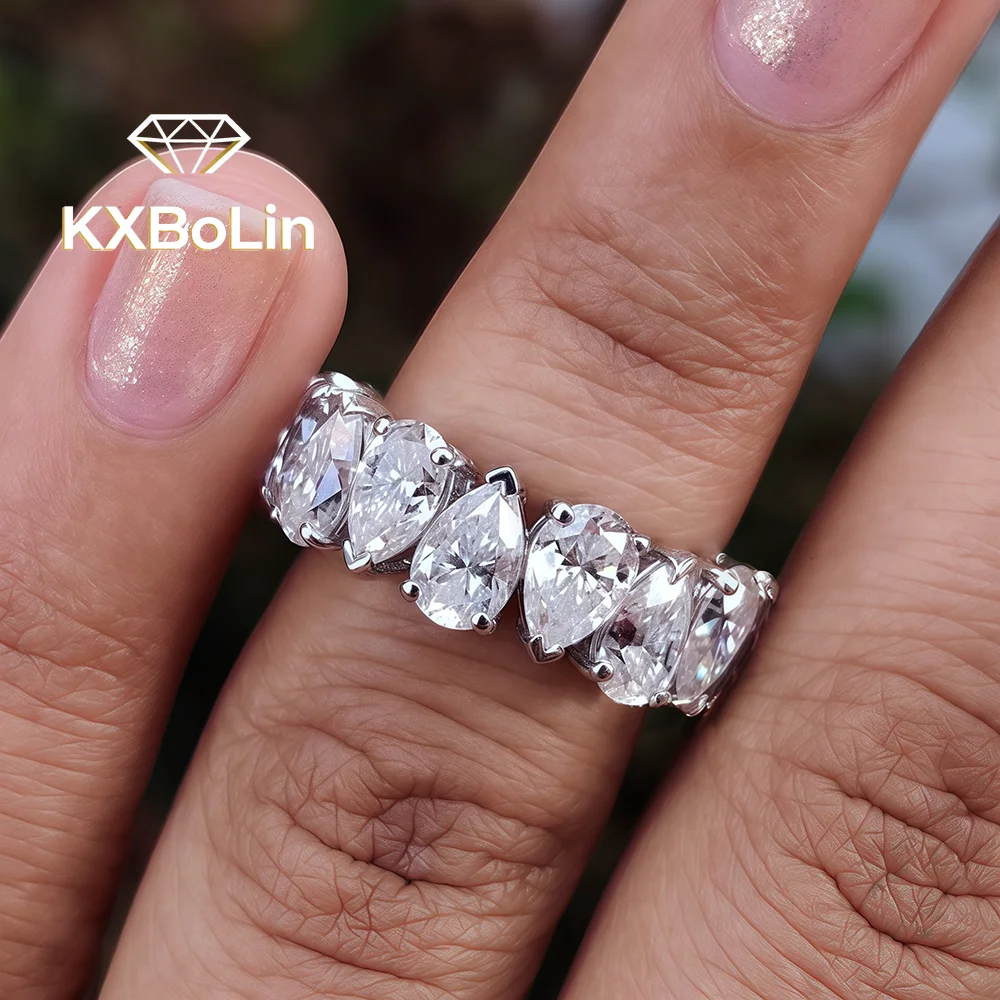 Сертифицированное кольцо Eternity с муассанитом 0,35 карата для женщин, стерлинговое серебро 925 пробы, штабелируемое обручальное кольцо грушевидной огранки с бриллиантами
Сертифицированное кольцо Eternity с муассанитом 0,35 карата для женщин, стерлинговое серебро 925 пробы, штабелируемое обручальное кольцо грушевидной огранки с бриллиантами