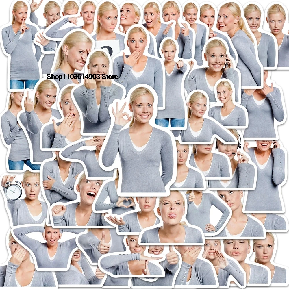 50PCS Interesting blonde woman stickers Creative Decoration Mobile Phone Laptop Computer water bottle Skateboard Sticker
50PCS Interesting blonde woman stickers Creative Decoration Mobile Phone Laptop Computer water bottle Skateboard Sticker