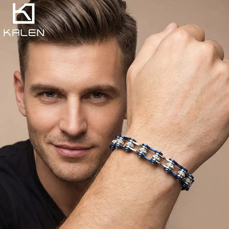 KALEN 10mm Personalized Motorcycle Zircon Studded Bracelet For Men's Stainless Steel Handsome Men on the Street - KB69263-CH
KALEN 10mm Personalized Motorcycle Zircon Studded Bracelet For Men's Stainless Steel Handsome Men on the Street - KB69263-CH